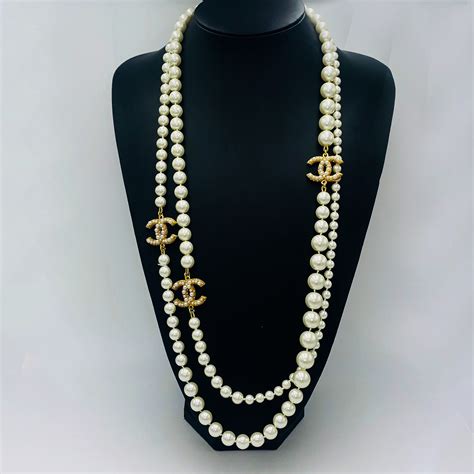 second hand chanel pearl necklace|Chanel pearl necklaces for women.